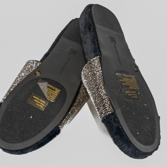 INC International Concepts Feymin Faux Fur Slide Slippers Black -9 - Picture 4 of 4